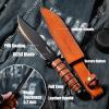 ZhengSheng 8.0 Inch Full Tang Bowie Fixed Blade Knife, DC53 Steel Blade with PVD Titanium Coating, Matching Protective Leather Sheath for Outdoor Camping Hiking Survival view 4