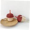 ifundom 3pcs Handwoven Rattan Pine Cone Bag Woven Crossbody Purse for Boys and Girls Natural Rattan Material Stylish Photo Prop Home Decor for Boys Girls Wine view 4