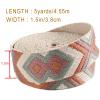 Heavy Cotton Webbing 1.5 Inch 2 Inch Webbing Strap for Bag Straps, Outdoors Indoors Arts and Crafts, High Density Webbing with Jacquard Embroidery Pattern - Color 1-1.5" 5 Yards view 2