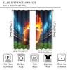 American Football Field Blackout Curtain Sports Mens Game Flame Stadium Soccer Rugby Competition Grommet Window Insulated NoiseDrapes Decor for Bedroom Living Room Curtains 2 Panels 72" L x 31.5" W view 2
