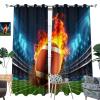 American Football Field Blackout Curtain Sports Mens Game Flame Stadium Soccer Rugby Competition Grommet Window Insulated NoiseDrapes Decor for Bedroom Living Room Curtains 2 Panels 72" L x 31.5" W view 3