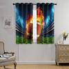 American Football Field Blackout Curtain Sports Mens Game Flame Stadium Soccer Rugby Competition Grommet Window Insulated NoiseDrapes Decor for Bedroom Living Room Curtains 2 Panels 72" L x 31.5" W view 4