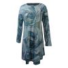 Women Fall Long Sleeve Dress Bohemian Floral Print Shift Dress with Pocket Casual Round Neck Loose Ethnic Flowy Swing Midi Tshirt Dress Plus Size view 3