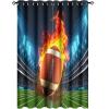 American Football Field Curtains for Bedroom,Sports Mens Game Flame Stadium Soccer Rugby Competition Thermal Insulated Room Darkening Grommet Window for Living Room 2 Panels 63" L x 21" W view 1