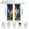 American Football Field Curtains for Bedroom,Sports Mens Game Flame Stadium Soccer Rugby Competition Thermal Insulated Room Darkening Grommet Window for Living Room 2 Panels 63" L x 21" W view 2