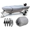 100% Waterproof Boat Cover, Trailerable Runabout Boat Cover Fit V-Hull Tri-Hull Fishing Ski Pro-Style Bass Boats, Full Size (Color : Gris, Size : 11-13FT) view 1