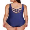 Aleumdr Women's One Piece Swimsuits for Women Athletic Training Swimsuits Swimwear Pus Size Racerback Bathing Suits for Women Blue 405 18 Plus view 2
