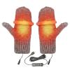USB Heated Half Finger Gloves with Flip Top, Men Women Winter Electric Heating Knitted Gloves Mitts Home Office School Reading Writing Typing Laptop Gloves Hands Warmer view 2