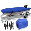 100% Waterproof Boat Cover, Trailerable Runabout Boat Cover Fit V-Hull Tri-Hull Fishing Ski Pro-Style Bass Boats, Full Size (Color : Blue, Size : 16-18FT) view 1