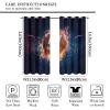 Sports American Football Stadium Curtains Mens Gaming Art Flame Football Field Ball Hat Design Thermal Insulated Darkening Drapes for Living Room Grommet Window Treatment 2 Panels 63" L x 31.5" W view 2