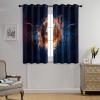 Sports American Football Stadium Curtains Mens Gaming Art Flame Football Field Ball Hat Design Thermal Insulated Darkening Drapes for Living Room Grommet Window Treatment 2 Panels 63" L x 31.5" W view 4