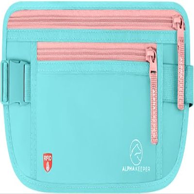 Alpha Keeper Hidden Travel Money Belt - RFID Blocking Waist Wallet & Passport Holder for Women and Men, Anti-Theft Slim Security Pouch