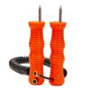 Worparsen Retractable Ice Pick Plastic Shell Threaded Handle Carbon Steel Ice Breaking Tool Safety Ice Fishing Safety Picks Dark Orange view 1