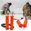 Worparsen Retractable Ice Pick Plastic Shell Threaded Handle Carbon Steel Ice Breaking Tool Safety Ice Fishing Safety Picks Dark Orange view 3