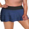 Aleumdr Women's Plus Size Three Layered Swim Skirted Bikini Swim Bottom Swimdress Navy Blue Black 18 Plus view 1