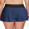 Aleumdr Women's Plus Size Three Layered Swim Skirted Bikini Swim Bottom Swimdress Navy Blue Black 18 Plus view 2