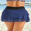 Aleumdr Women's Plus Size Three Layered Swim Skirted Bikini Swim Bottom Swimdress Navy Blue Black 18 Plus view 3
