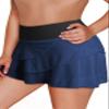 Aleumdr Women's Plus Size Three Layered Swim Skirted Bikini Swim Bottom Swimdress Navy Blue Black 18 Plus view 4