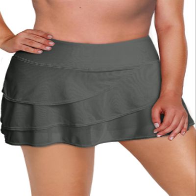 Aleumdr Women's Swim Skirt Swimsuit Bottom Plus Size Waistband Swimdress Ruffle Gray 2011 18 Plus