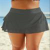Aleumdr Women's Swim Skirt Swimsuit Bottom Plus Size Waistband Swimdress Ruffle Gray 2011 18 Plus view 3