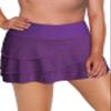 Aleumdr Women's Swimdress Ruffle Swim Skirt Bikini Bottom High Waist Built-in Swim Bottoms Purple 18 Plus view 1