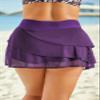Aleumdr Women's Swimdress Ruffle Swim Skirt Bikini Bottom High Waist Built-in Swim Bottoms Purple 20 Plus view 3