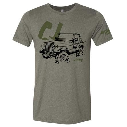 Jeep CJ LDD Series Original Artwork Designs Triblend Supersoft T-Shirt Military Green (CJ,4XL)