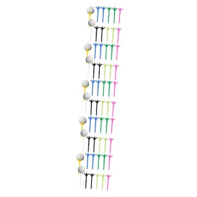 BESPORTBLE 60pcs Golf Tees Stable Design for Enhanced Support and Reduced Resistance for Training and Practice Material Random Colors