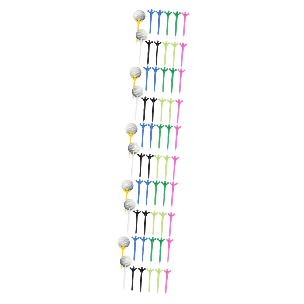 BESPORTBLE 60pcs Golf Tees Stable Design for Enhanced Support and Reduced Resistance for Training and Practice Material Random Colors
