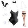 Women's Bunny Girl Suit Anime Halloween Costume Cosplay Bodysuit Bunny Headband Stockings Set Sexy Lingerie (Black, XXL) view 2