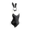 Women's Bunny Girl Suit Anime Halloween Costume Cosplay Bodysuit Bunny Headband Stockings Set Sexy Lingerie (Black, XXL) view 3