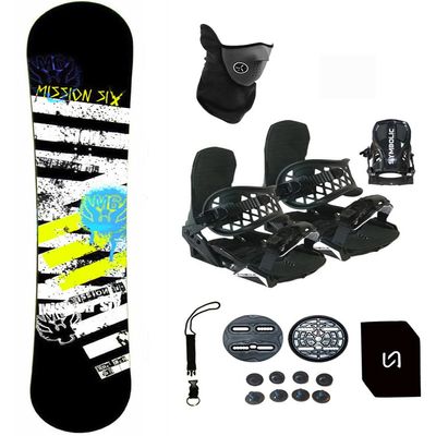 Symbolic M3 Blemish 163cm Snowboard and Black Bindings Package Leash, Stomp, Mask Mens Womens (163-BlemCambr+XL Binding(M 9-14) cre13)