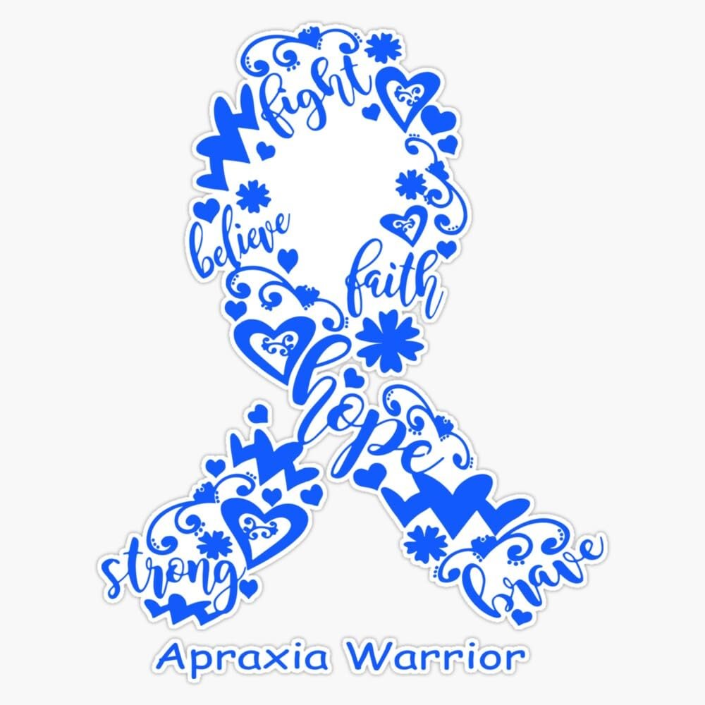 Apraxia Warrior Apraxia Ribbon Strong Hope Believe Fight Faith Brave Sticker Vinyl Decal Car Laptop Wall Window Bumper Sticker 5"