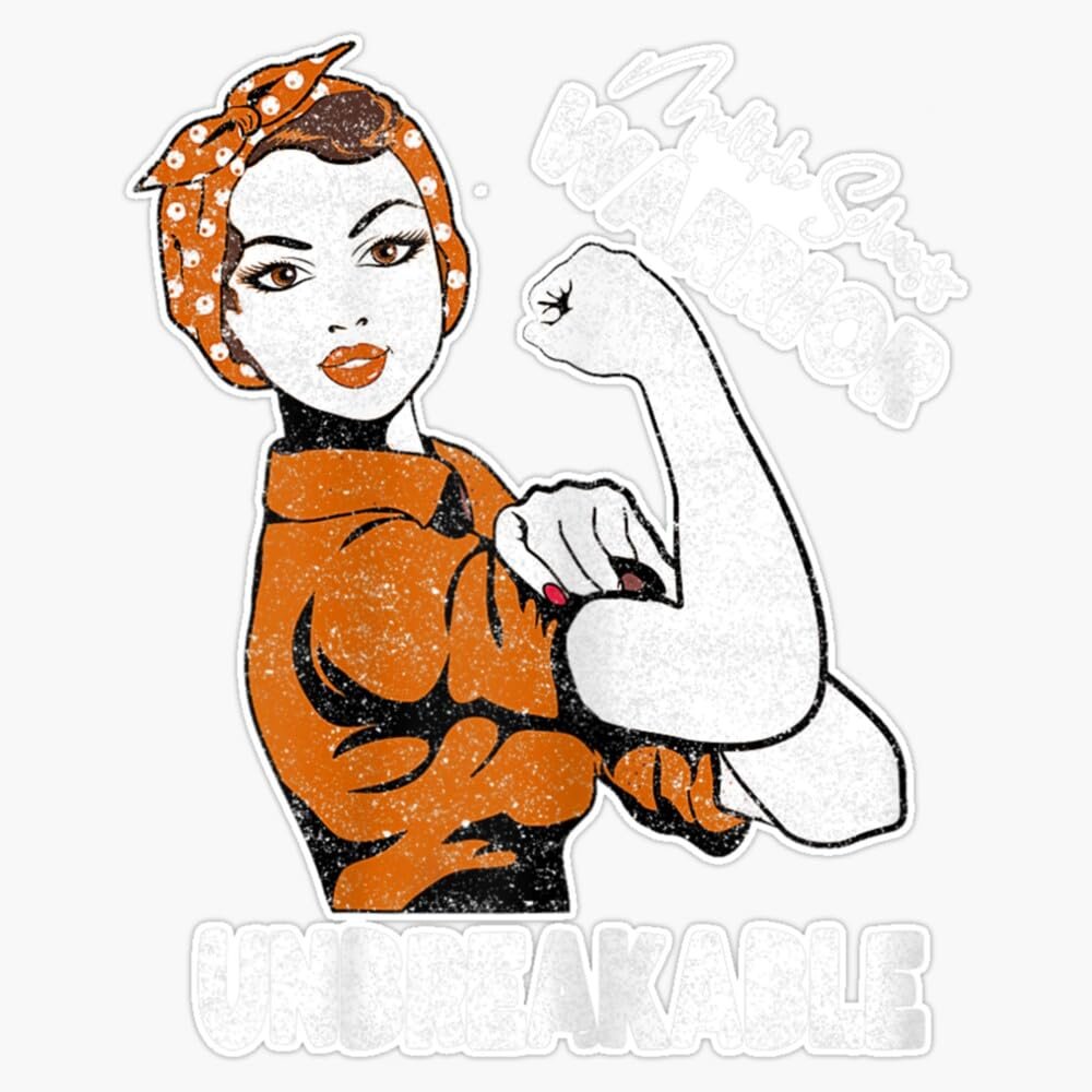 Ms Awareness Multiple Sclerosis Unbreakable Warrior Sticker Vinyl Decal Car Laptop Wall Window Bumper Sticker 5"