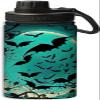 OOZ Bat and moon pattern 18 oz Sports Insulated Kettle Stainless Steel Water Bottles For Running Hiking Cycling Climbing,Black view 1