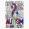 Autism Awareness Puzzle Piece Ribbon Typography Boys Girls Sticker Vinyl Decal Car Laptop Wall Window Bumper Sticker 5" view 1