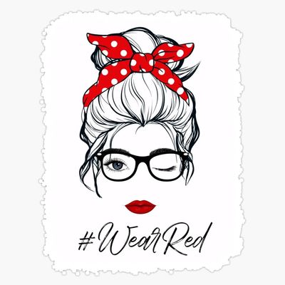 Wear Glasses Red Just Say No Yes Red Ribbon Week Wink Eye Messy Bun Sticker Vinyl Decal Car Laptop Wall Window Bumper Sticker 5"
