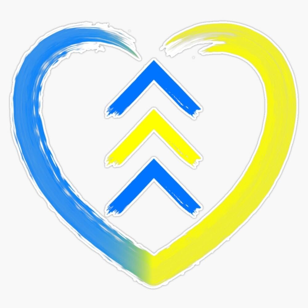 Blue and Yellow Heart T21 Arrows Down Syndrom Awareness Sticker Vinyl Decal Car Laptop Wall Window Bumper Sticker 5"