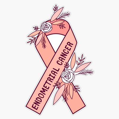 Endometial Cancer Awareness Uterine Cancer Peach Ribbon Sticker Vinyl Decal Car Laptop Wall Window Bumper Sticker 5"