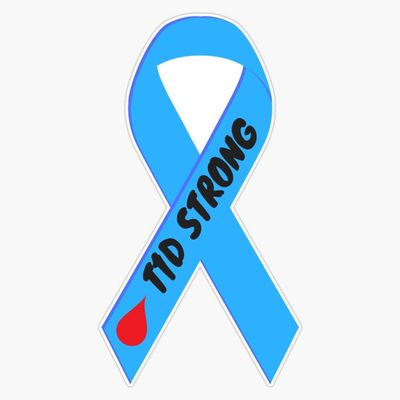 T1D Strong Awareness Ribon Sticker Vinyl Decal Car Laptop Wall Window Bumper Sticker 5"