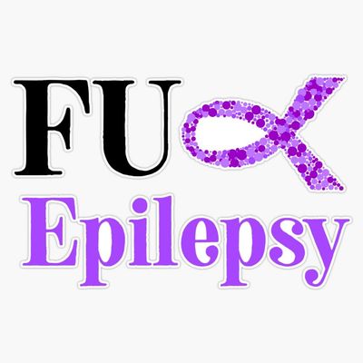 Fuck Epilepsy Awareness Support Survivor March 26th My Brain Waves are so Powerful Doctors Study themEpilepsy Support Purple Day Sticker Vinyl Decal Car Laptop Wall Window Bumper Sticker 5"