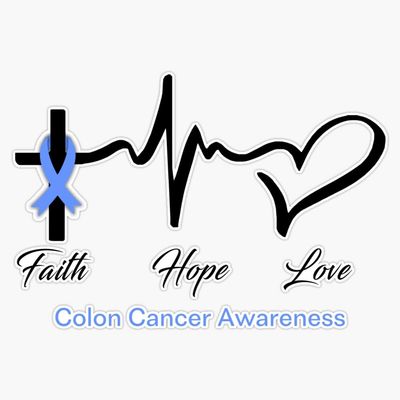 Faith Hope Love Colon Cancer Awareness Sticker Vinyl Decal Car Laptop Wall Window Bumper Sticker 5"