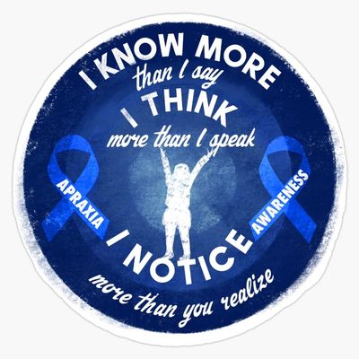 Apraxia Awareness I Know I Think I Notice More Blue Ribbon Product Sticker Vinyl Decal Car Laptop Wall Window Bumper Sticker 5"