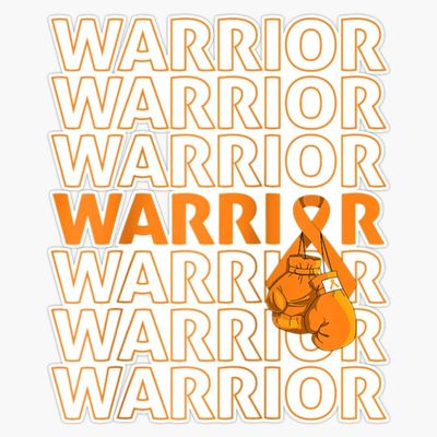 Leukemia Awareness Warrior Orange Ribbon Boxing Gloves Sticker Vinyl Decal Car Laptop Wall Window Bumper Sticker 5"