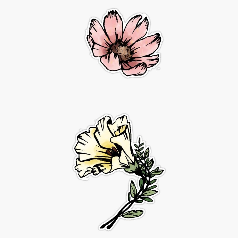 Flower semi Colon Sticker Vinyl Decal Car Laptop Wall Window Bumper Sticker 5"