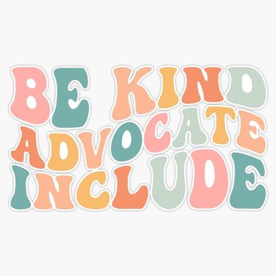 Retro Be Kind Advocate Include | Autism Awareness Acceptance | Special Needs Mom Special Education Teacher Gift aba Sticker Vinyl Decal Car Laptop Wall Window Bumper Sticker 5"