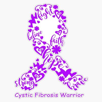 Cystic Fibrosis Warrior Cystic Fibrosis Ribbon Strong Hope Believe Fight Faith Brave Sticker Vinyl Decal Car Laptop Wall Window Bumper Sticker 5"