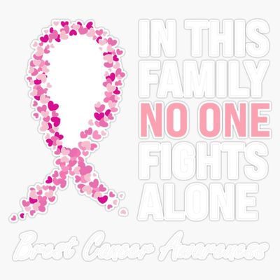 Family Breast Cancer Awareness Pink Ribbon Women Survivor Sticker Vinyl Decal Car Laptop Wall Window Bumper Sticker 5"