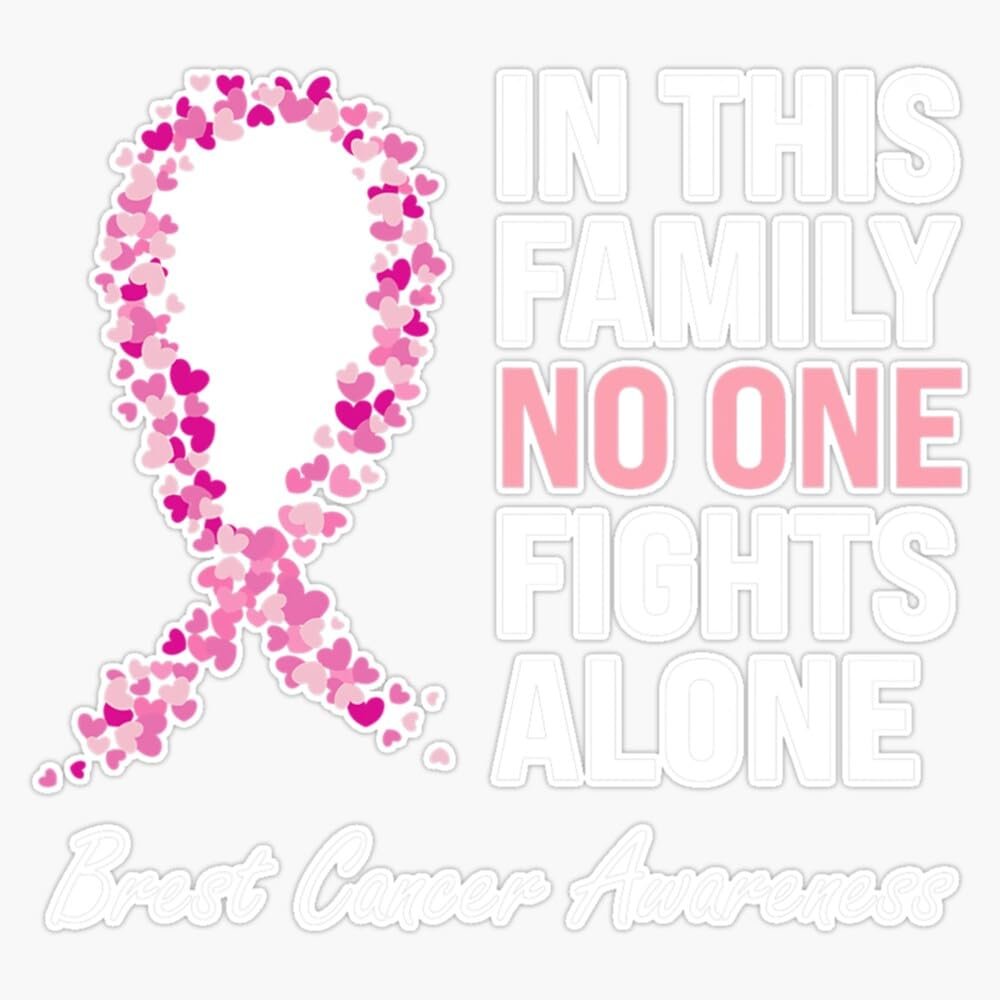 Family Breast Cancer Awareness Pink Ribbon Women Survivor Sticker Vinyl Decal Car Laptop Wall Window Bumper Sticker 5"