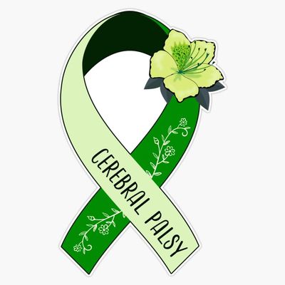 Cerebral Palsy Awareness, Cerebral Palsy Ribbon Sticker Vinyl Decal Car Laptop Wall Window Bumper Sticker 5"